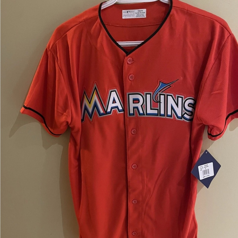NEW Kids' (Junior) Miami Marlins Alternate  Jersey Size Youth X-Large (18-20)